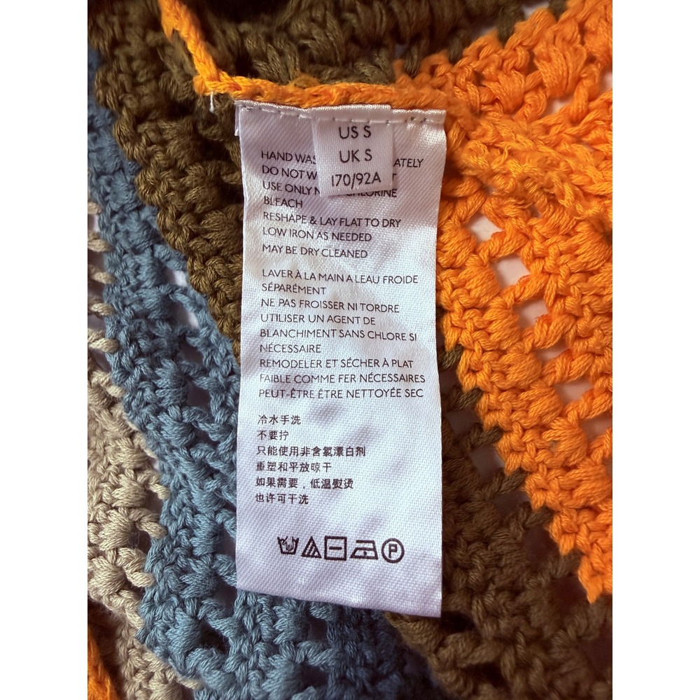 Free People Womens Boho Freya Striped Slip Dress Crochet Knit Size S Festival - Picture 10 of 11